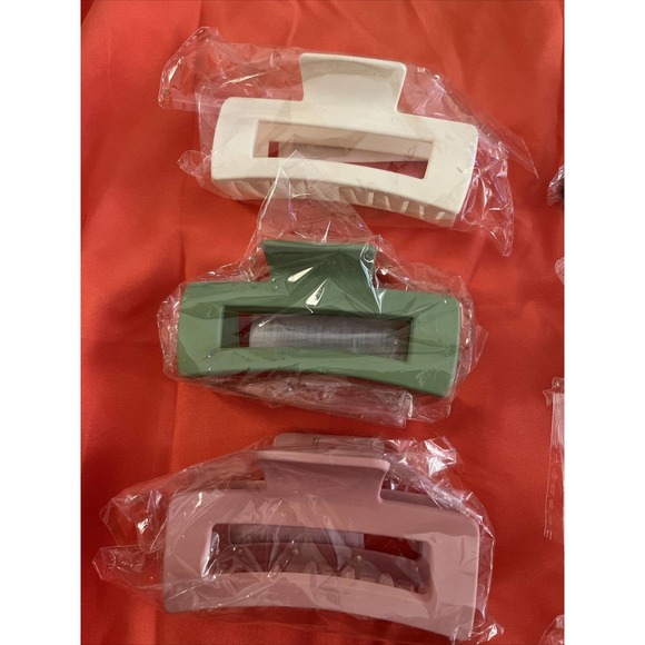 Set Of 6 Large Hair Claws Clips For Thick Hair Creme, Green, Pink, Purple, etc - Picture 2 of 3